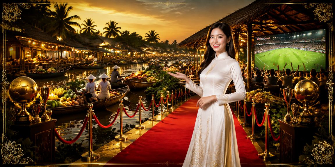Người mặc áo dài xem kèo bóng đá và phân tích trận đấu ở vùng Mekong